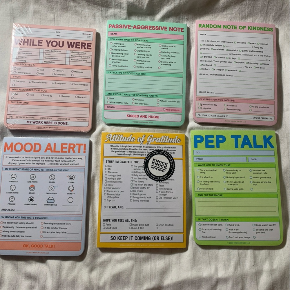 Knock Knock Nifty Notes lot of 6